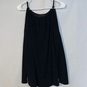 Open shoulder long sleeve black blouse